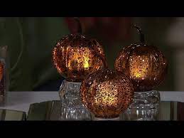 Lit Mercury Glass Pumpkins With Timers