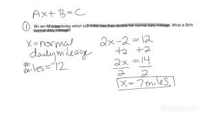 Form Ax B C To Solve A Word Problem