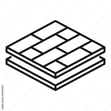 Wood Floor Tiles Icon Outline Wood