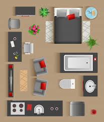 Set Top View For Interior Icon Design