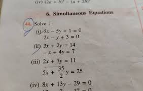 6 Simultaneous Equations 44 Solve