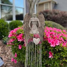 Metal Garden Angel Statue With Heart