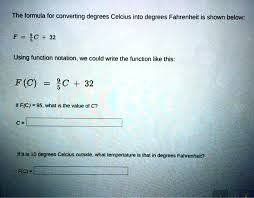 Formula For Converting Degrees Celsius