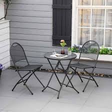 Outsunny 3pc Bistro Set Outdoor Black