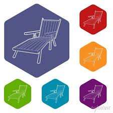 Beach Chaise Lounge Icon Isometric 3d