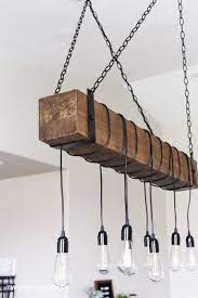 diy farmhouse wood beam chandelier