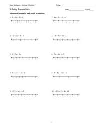 Solving Linear Inequalities Worksheet