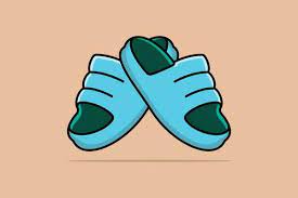 Men Slippers Shoes Vector Ilration
