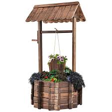 Costway Outdoor Fir Wishing Well Bucket