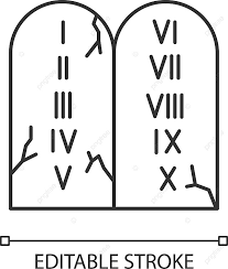 Linear Icon Of Ten Commandments On