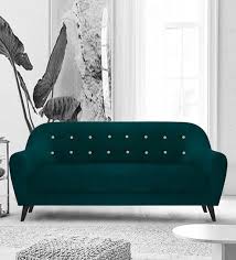 Buy Rebecca Velvet 3 Seater Sofa In