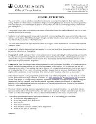 Cover Letter Tips Sipa Columbia