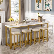 Turrella 70 9 In Gold White Wood Long Console Table Narrow Skinny Modern Behind Sofa Couch Table