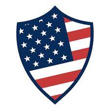 American Flag Shield Vector Flat Icon