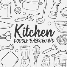 Kitchen Tools Doodle Banner Icon