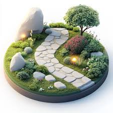 3d Garden Path Icon Walkway Design For