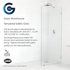 Glass Warehouse 78 X 43 Frameless Shower Door Single Fixed Panel Polished Chrome