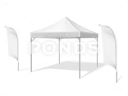 Empty White Outdoor Event Tent With