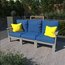 Highwood Usa Bespoke Deep Seating Sofa Coastal Teak Cobalt Blue