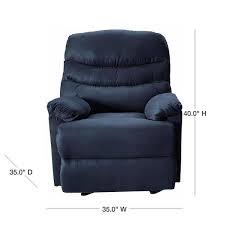 Blue Gray Fabric Wall Hugger Recliner