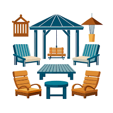 Comfortable Outdoor Patio Set Vectors