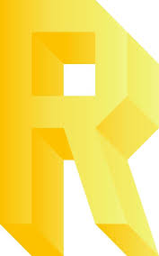 Golden R Letter Logo Isolated Vector