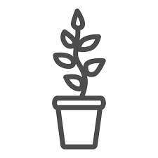 Plant In Flowerpot Thin Line Icon