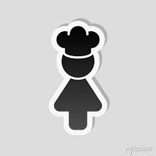 Chef Woman Simple Silhouette Kitchen