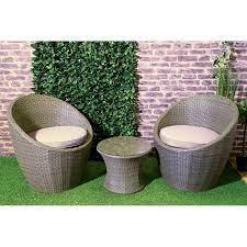 Egg Rattan Stackable Garden Bistro Set