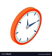 Wall Clock With Red Rim Icon Isometric