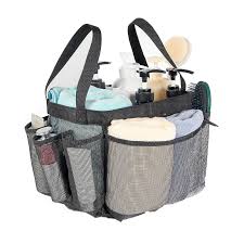 White Dorm Mesh Shower Bag Organizer
