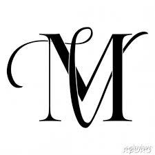 Mv Vm Monogram Logo Calligraphic