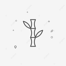 Bamboo Tree Simple Vector Line Icon