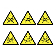 Warning Toxic Materials Symbol Labels