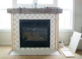 Fireplace Makeover Octagon Dot Tile