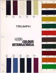 Triumph Cars Triumph Tr6 Paint Charts
