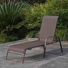 Stackable Brown Sling Outdoor Chaise