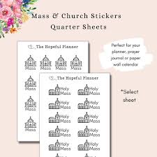 Mass And Church Icon Stickers Catholic