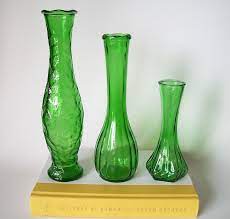 Vintage Hoosier Green Glass Bud Vase