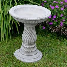 Red Outdoor Sand Stone Bird Bath For