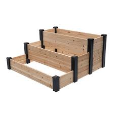 4 Ft X 4 Ft Cedar Tiered Garden Bed
