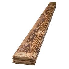 Charred Wood Natural Pine Shiplap Board