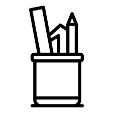 Home Office Pencils Pot Icon Outline