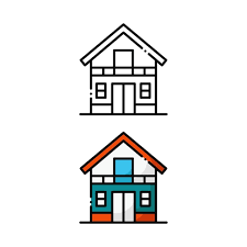 Home Icon Design In Two Variation Color