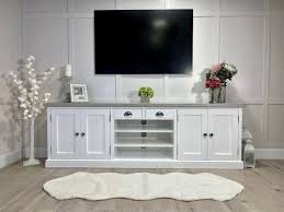 7ft Shaker Tv Stand White Grey Wash