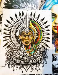 Aztec Warrior God Coloring Page