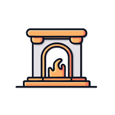 Fireplace Line Icon Vector Fireplace