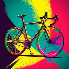 Photo Colorful Bicycle In Pop Art