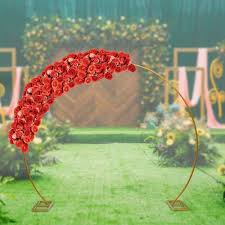 Yiyibyus 86 6 In X 102 4 In Gold Metal Wedding Arch Party Backdrop Stand Flower Decor Rack Garden Arbor