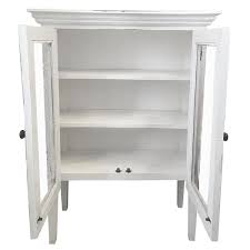 Besthom Shabby Chic Cottage Whitewash Accent Cabinet With 2 Doors